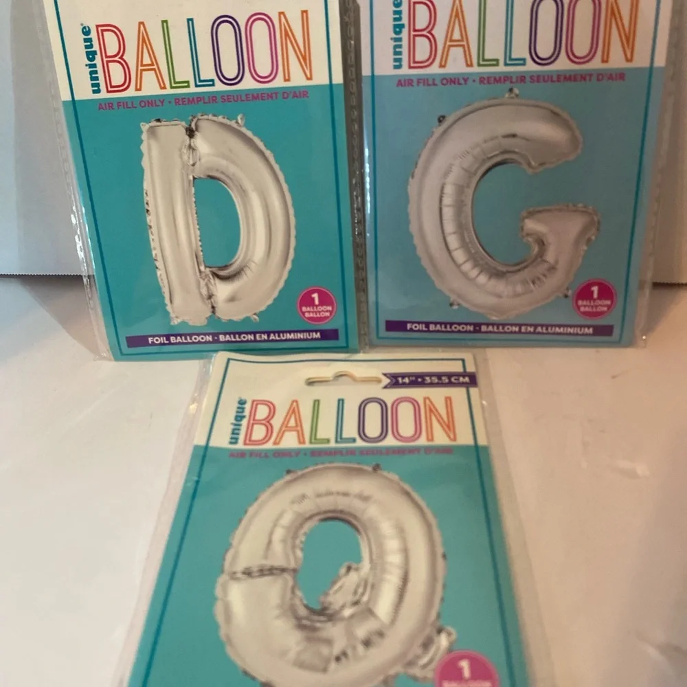 Nique Silver Foil Letter Balloons - D G O